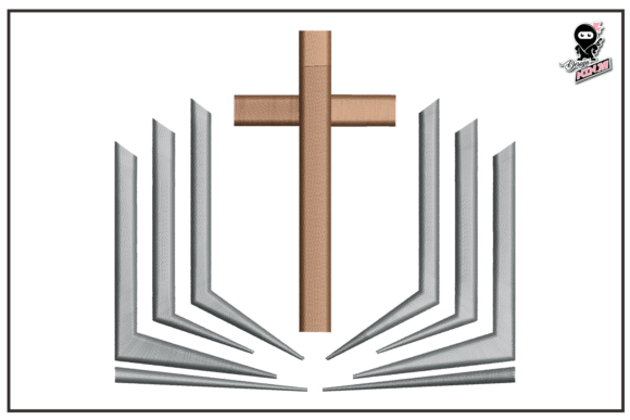 Bible and Christian Cross: A Faithful Embroidery Addition
