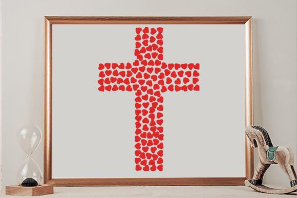 Christian Cross Made of Hearts Review: A Delicate Embroidery Design