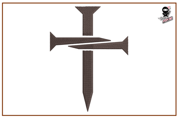Christian Cross Out of Nails Embroidery Design Review