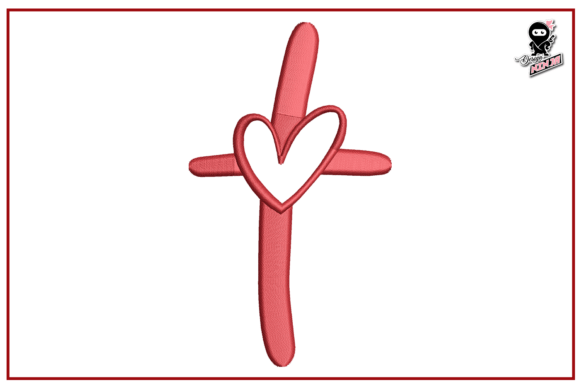 Christian Cross with Heart Embroidery Design Review