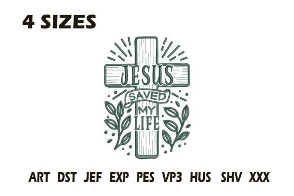 Jesus Saved My Life Embroidery Design: A Playful Faith Statement