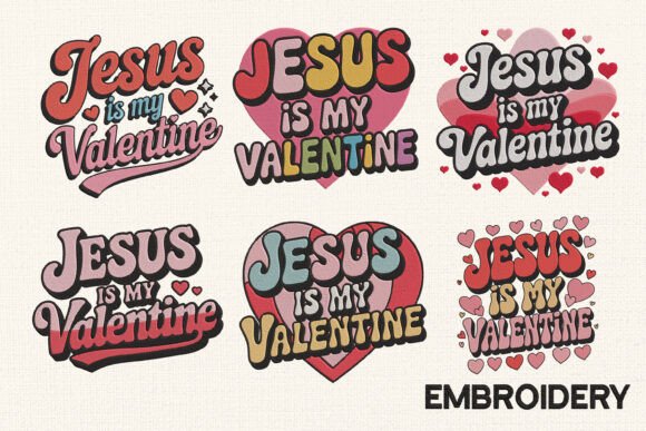 Jesus Valentine Collection: A Versatile Embroidery Design for Small Shops