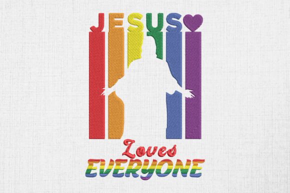 LGBT Gay Rights Jesus Loves Everyone Embroidery Design Review